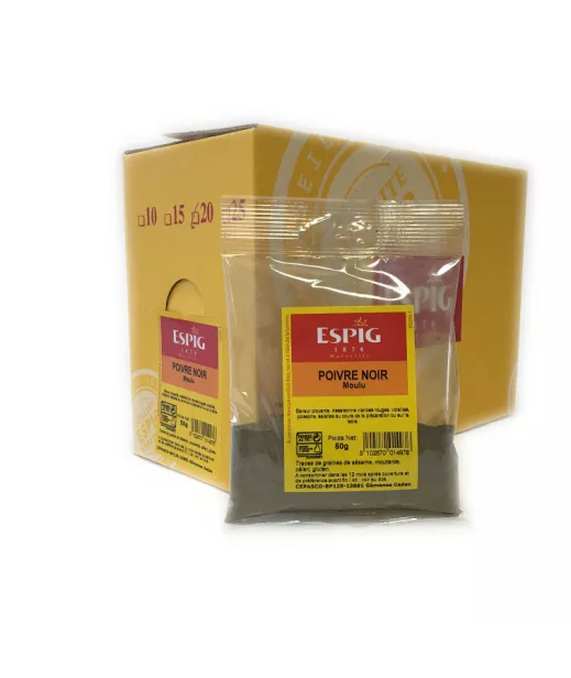 POIVRE NOIR MOULU - Espig - 20x100g